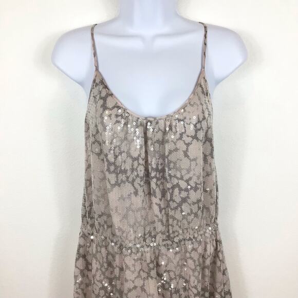 REBECCA TAYLOR Blush Pink Sequin Mini Slip Dress size 10 - Picture 4 of 10